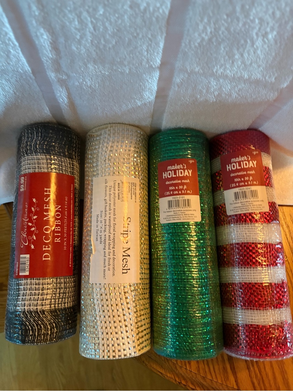 Green Deco Mesh Roll - Holiday Craft Ribbon